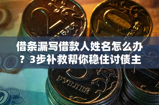 北京借条漏写借款人姓名怎么办？3步补救帮你稳住讨债主动权